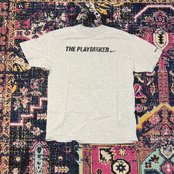 Y2K Nike Football Vintage The Playmaker Swoosh Tee Shirt Grey Size Large - Picture 1 of 1